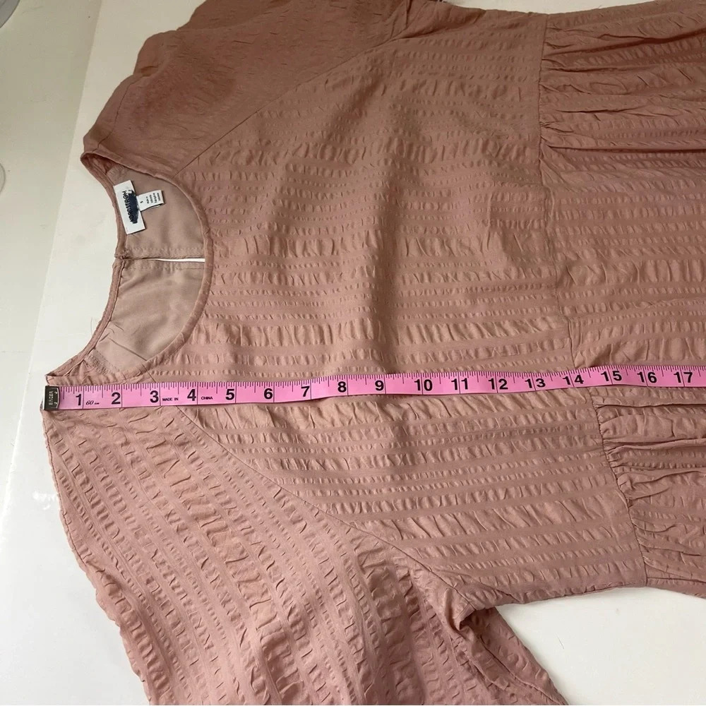 NEW Nordstrom Dress Womens Size Small Pink Puff Sleeve A-line Cotton Blend NWOT - Picture 13 of 14